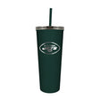 Jets Skinny Tumbler with Straw