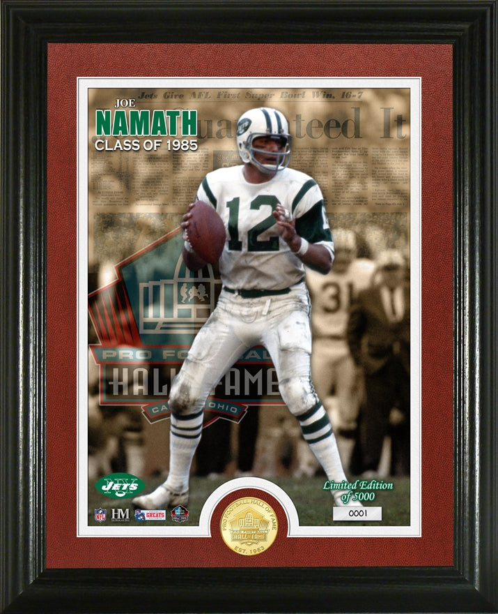 Joe Namath 1985 Hall of Fame Bronze Coin Photo Mint