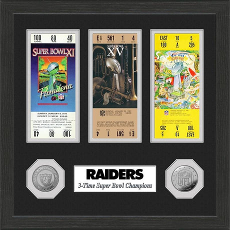 Raiders Framed Superbowl Ticket Collection