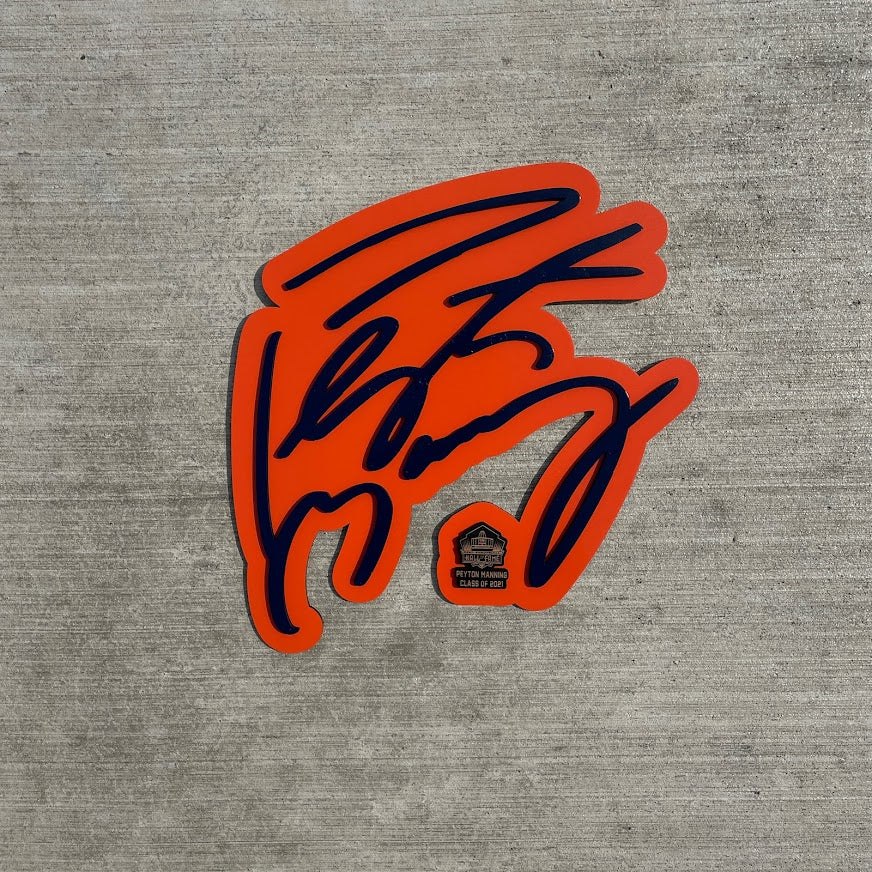 Peyton Manning Broncos 3D Signature Color Wall Sign