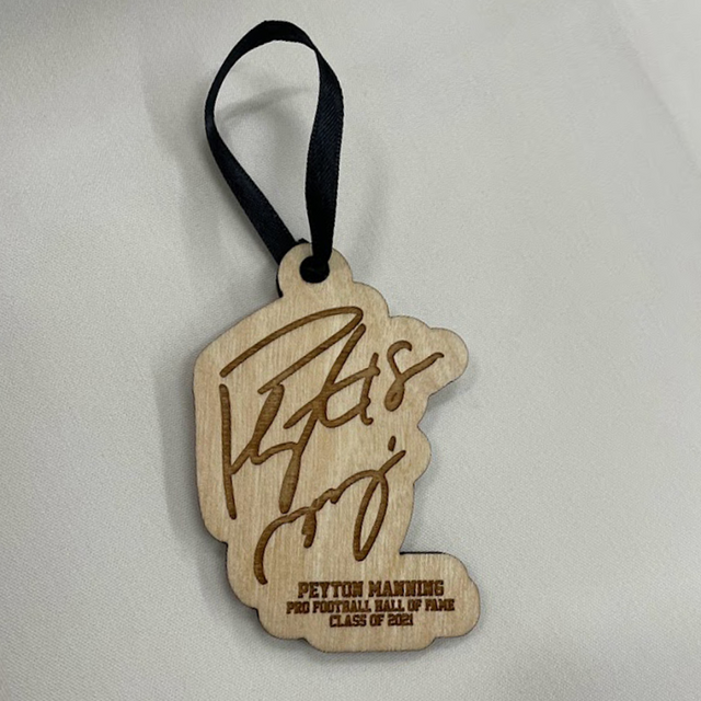 Peyton Manning Wood Signature Ornament