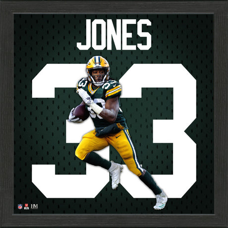 Green Bay Packers Aaron Jones NFL Impact Jersey Frame