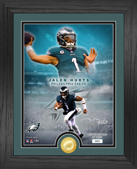 Philadelphia Eagles Jalen Hurts NFL Legends Bronze Coin Photo Mint