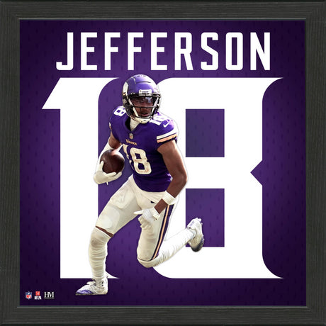 Minnesota Vikings Justin Jefferson NFL Impact Jersey Frame
