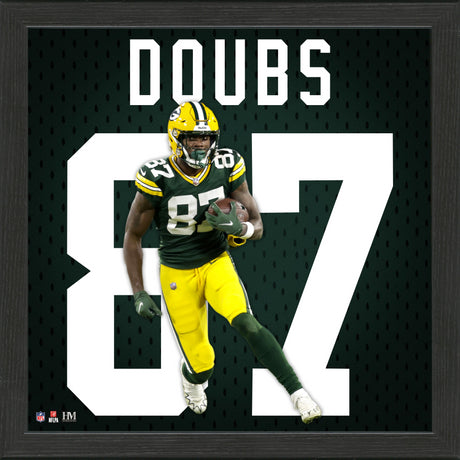 Green Bay Packers Romeo Doubs NFL Impact Jersey Frame