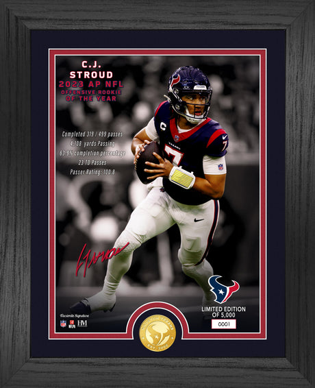 Texans CJ Stroud 2023 Rookie of the Year Bronze Coin Photo Mint