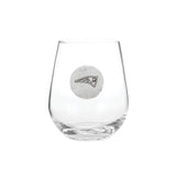 New England Patriots 2-Piece Stemless Wine Glass Set with Collectible Box