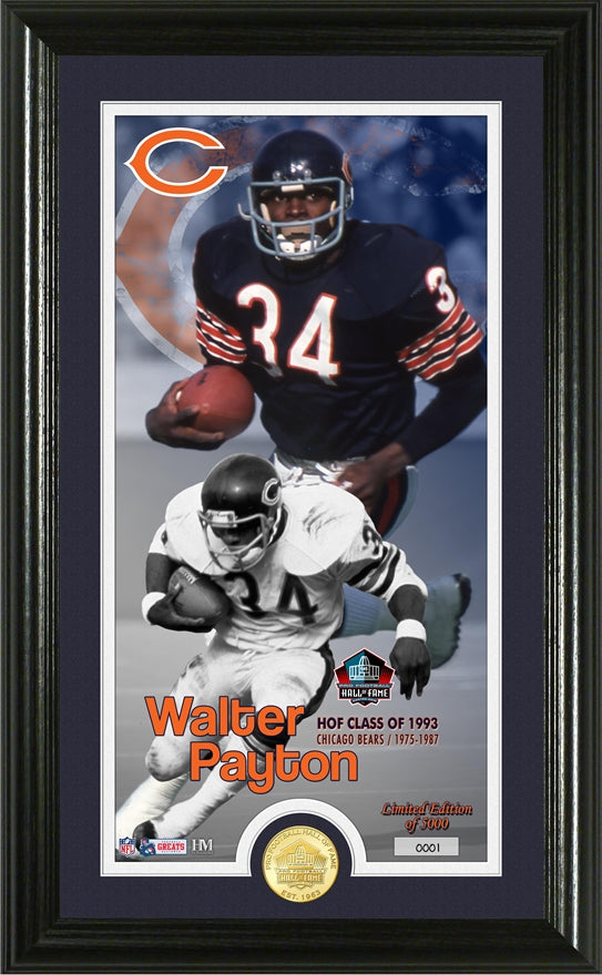 Walter Payton NFL Hall of Fame Supreme Bronze Coin Photo Mint