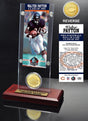 Walter Payton "1993 Hall of Fame Inductee" Ticket & Bronze Coin Acrylic Desktop