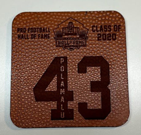 Troy Polamalu Leather Player Coaster