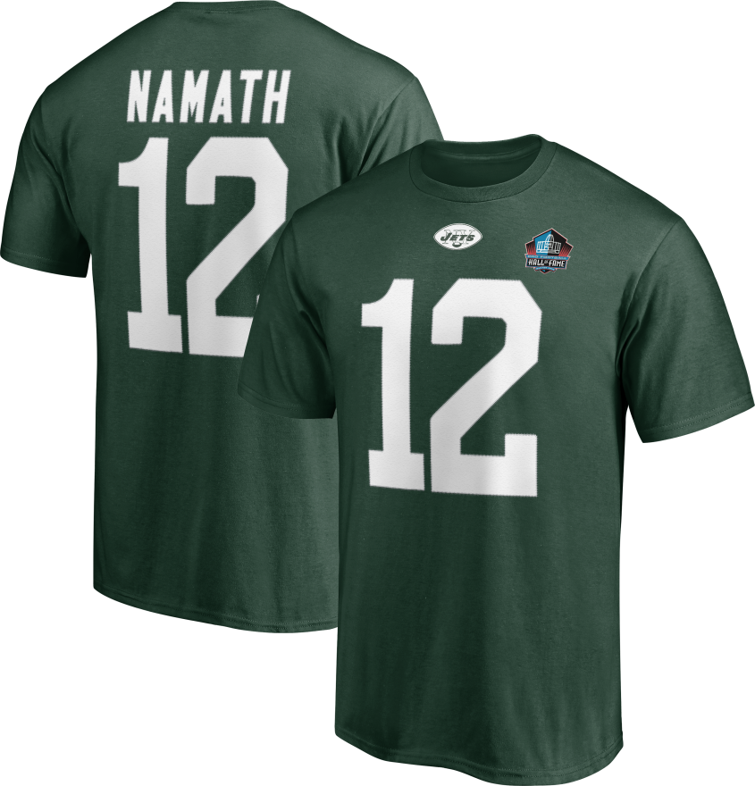 Jets Joe Namath Hall of Fame Name and Number T Shirt Pro Football Hall of Fame