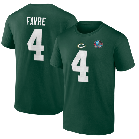 Brett Favre Green Bay Packers Hall of Fame Name and Number T-Shirt