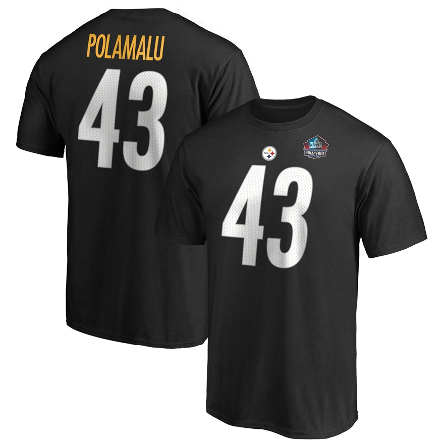 Troy Polamalu Steelers Class of 2020 Hall of Fame Name and Number Tee