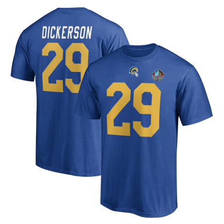 Eric Dickerson Los Angeles Rams Hall of Fame Name and Number T-Shirt