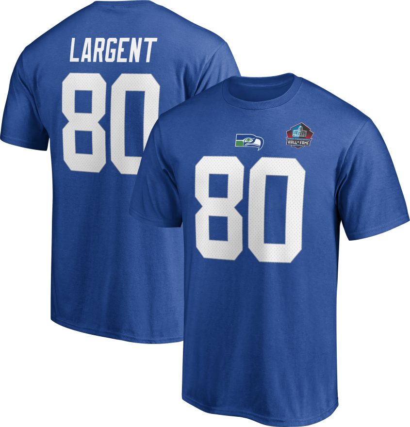 Steve Largent Seattle Seahawks Hall of Fame Name and Number Tee