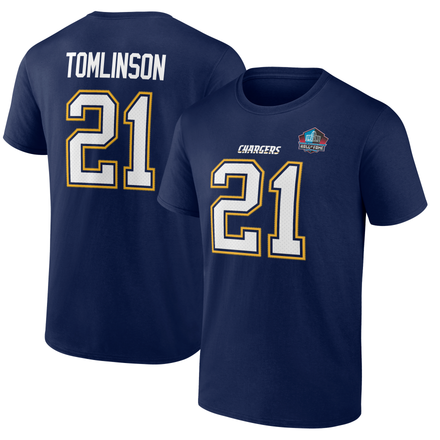 LaDainian Tomlinson Chargers Hall of Fame Name and Number Tee