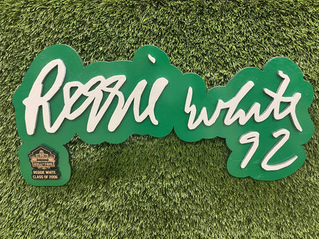 Reggie White Eagles 3D Signature Color Wall Sign