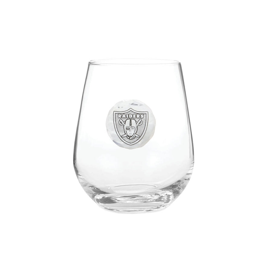 Las Vegas Raiders 2-Piece Stemless Wine Glass Set with Collectible Box