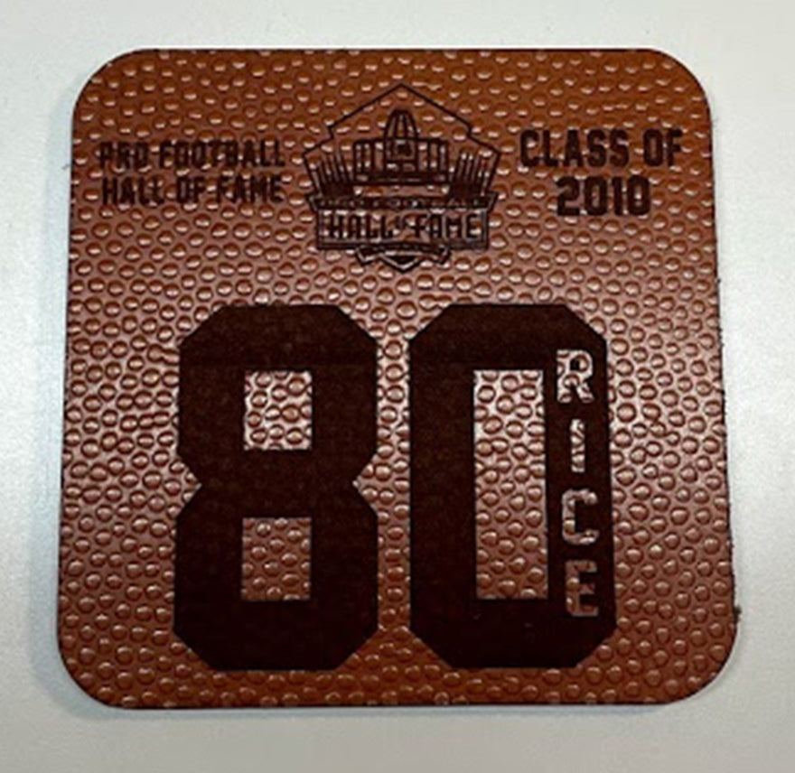 Jerry Rice Leather Player Coaster