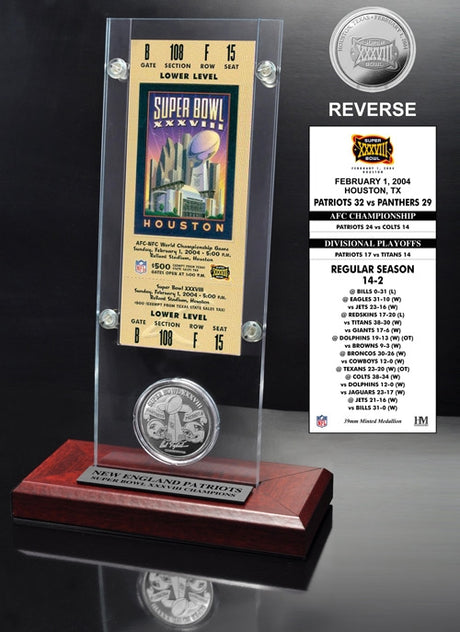 Super Bowl XXXVIII Ticket & Game Coin Collection