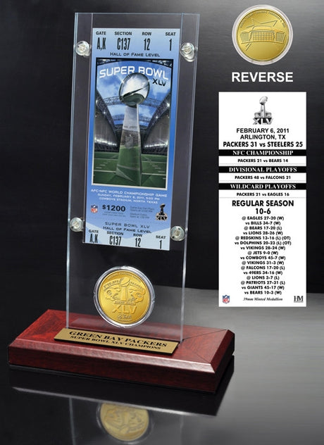 Super Bowl XLV Ticket & Game Coin Collection