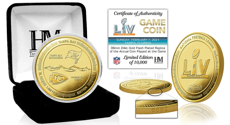 Chiefs vs. Buccaneers Highland Mint Super Bowl LV Dueling Goldplate Coin