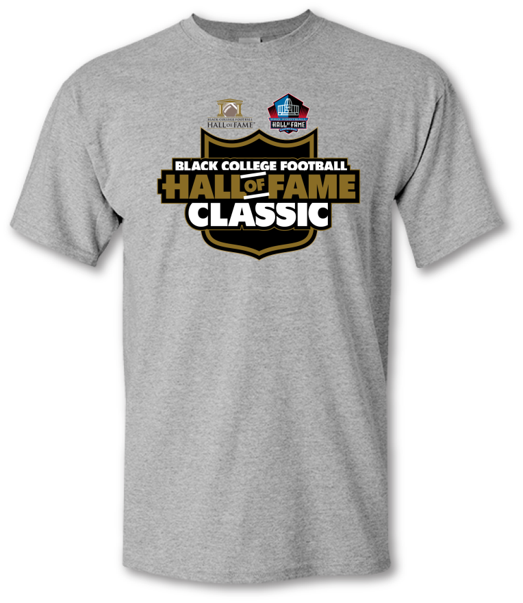 Black College Football Hall of Fame Classic Logo T-Shirt -Gray