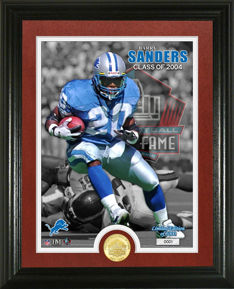 Barry Sanders 2004 Hall of Fame Bronze Coin Photo Mint