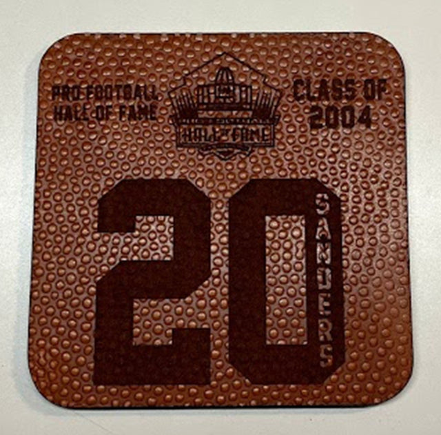 Barry Sanders Leather Player Coaster