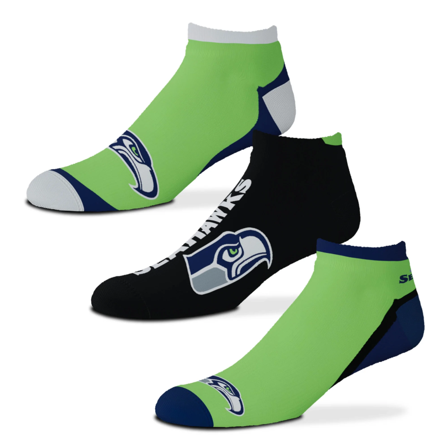 Seahawks For Bare Feet Flash 3 Pack Socks – Pro Football Hall of Fame