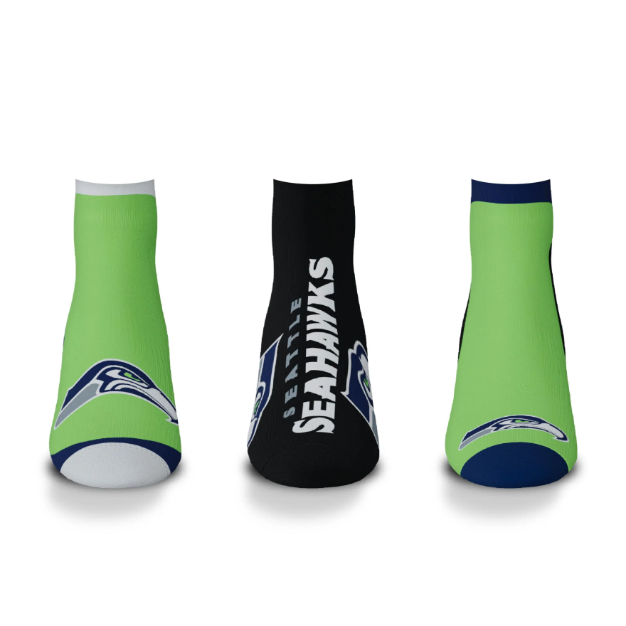 Seahawks For Bare Feet Flash 3 Pack Socks – Pro Football Hall of Fame