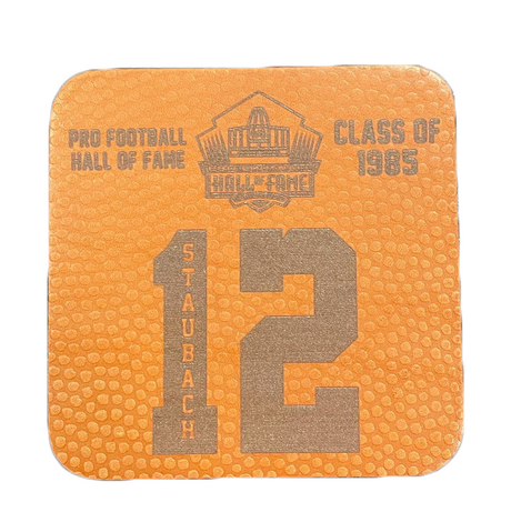 Roger Staubach Leather Player Coaster