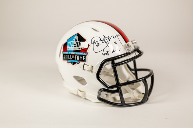 Steve Young Autographed Hall Of Fame Mini Helmet With HOF Inscription