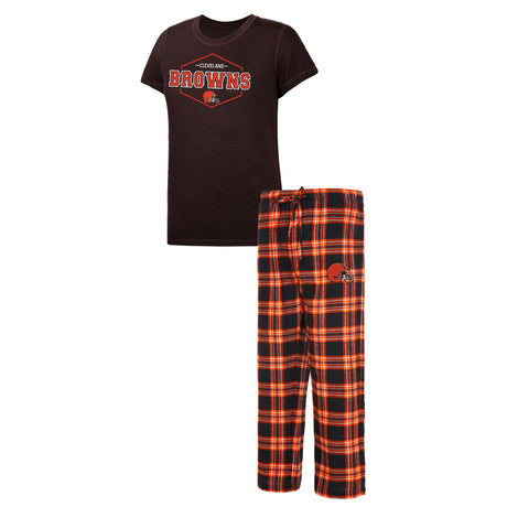 Browns Women's Concepts Sport Badge T-Shirt & Pants Sleep Set