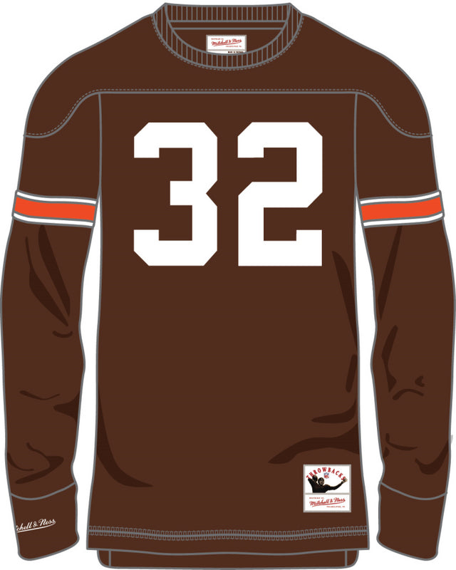 Browns Jim Brown Mitchell & Ness Name & Number Long Sleeve T-Shirt