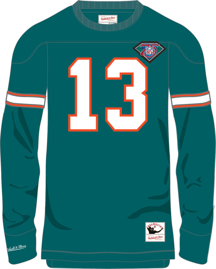 Dolphins Dan Marino Mitchell & Ness Name & Number Long Sleeve T-Shirt