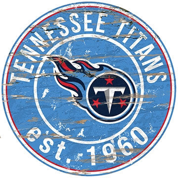 Titans Established Date Distressed Round Wall Art