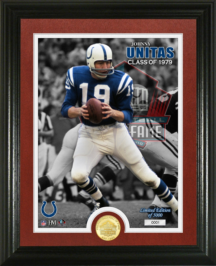 Johnny Unitas 1979 Hall of Fame Bronze Coin Photo Mint