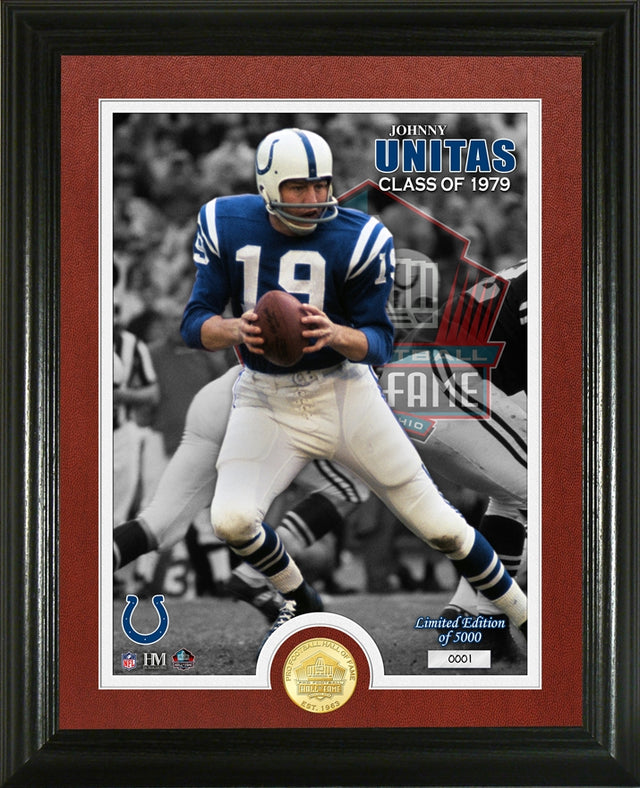 Johnny Unitas 1979 Hall of Fame Bronze Coin Photo Mint
