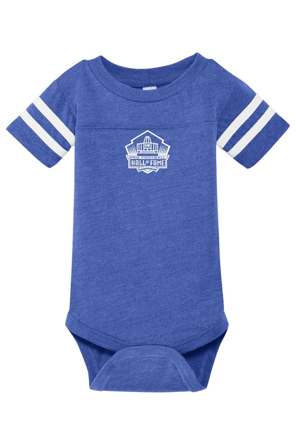 Hall of Fame Infant Football Stripes Bodysuit - Royal/White