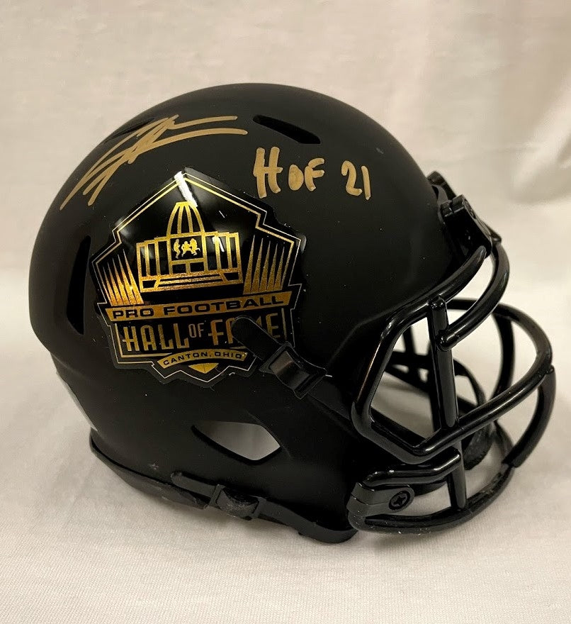 Charles Woodson Class of 2021 Autographed Hall of Fame Black Mini Helmet With HOF Inscription