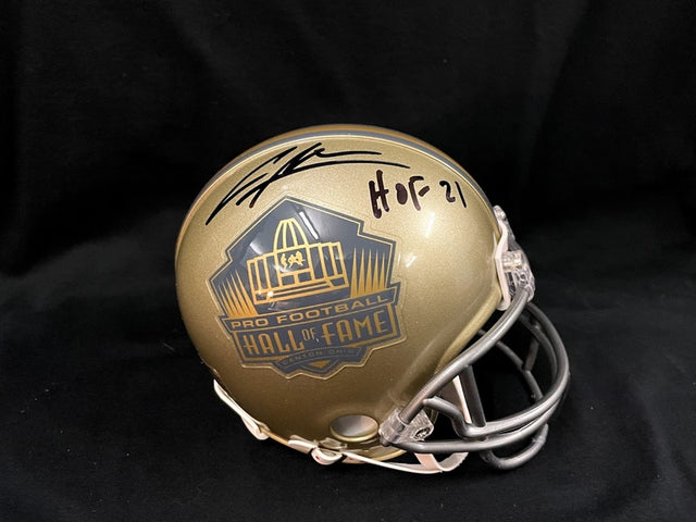 Charles Woodson Class of 2021 Autographed Hall of Fame Gold Mini Helmet With HOF Inscription