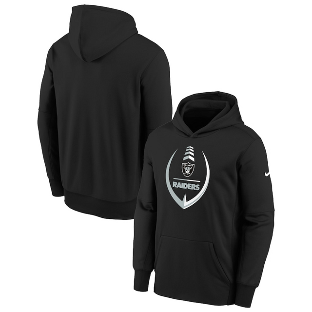 Raiders Youth Nike Icon Performance Pullover Hoodie