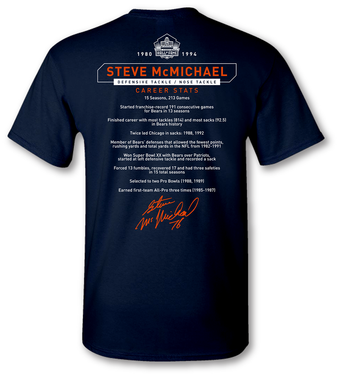 Steve McMichael Class of 2024 Stat T-Shirt