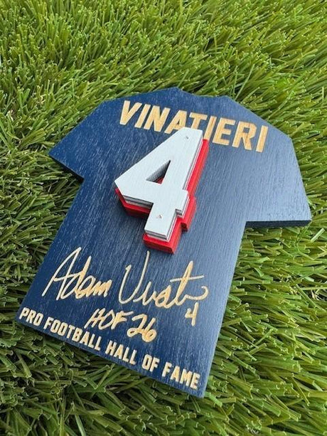 Adam Vinatieri Patriots Wood Jersey Jumbo Magnet