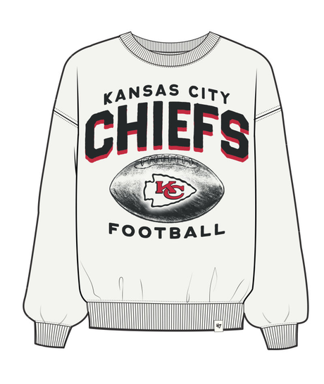 Chiefs 2025 '47 Brand Women's Arch Cloud Oversized Crewneck