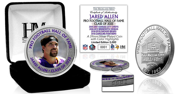 Jared Allen Vikings Pro Football Hall of Fame Class of 2025 Silver Color Coin