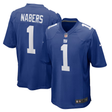 Giants Malik Nabers Men's Blue Nike Game Jersey