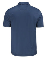Hall of Fame Cutter & Buck Men's Navy Pike Eco Shadow Check Print Recycled Polo
