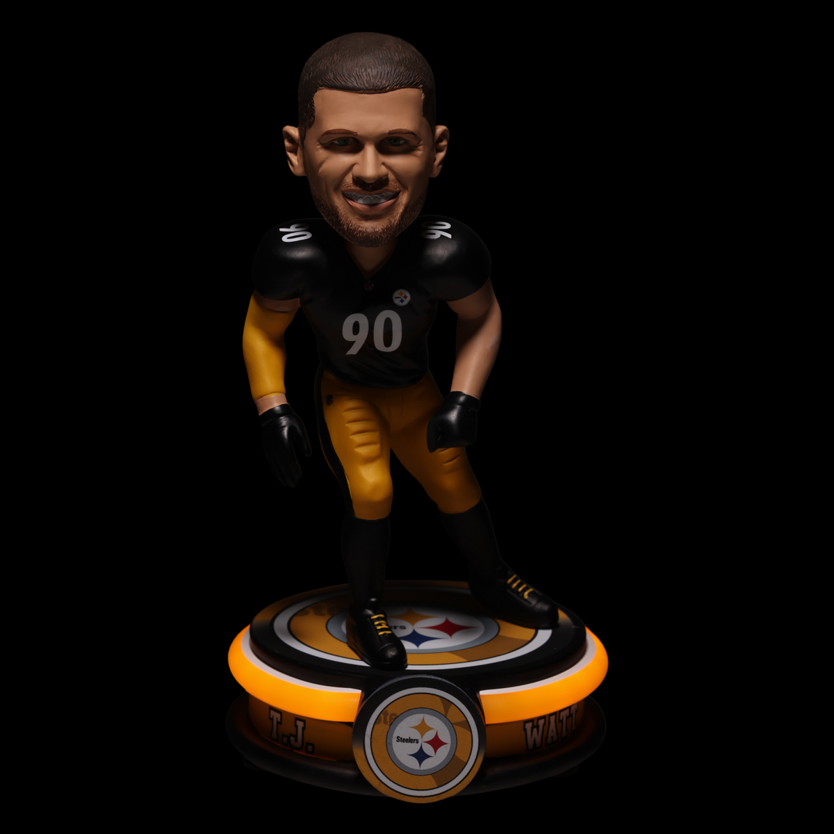 Steelers TJ Watt 8 Inch Neon Bobblehead Pro Football Hall of Fame